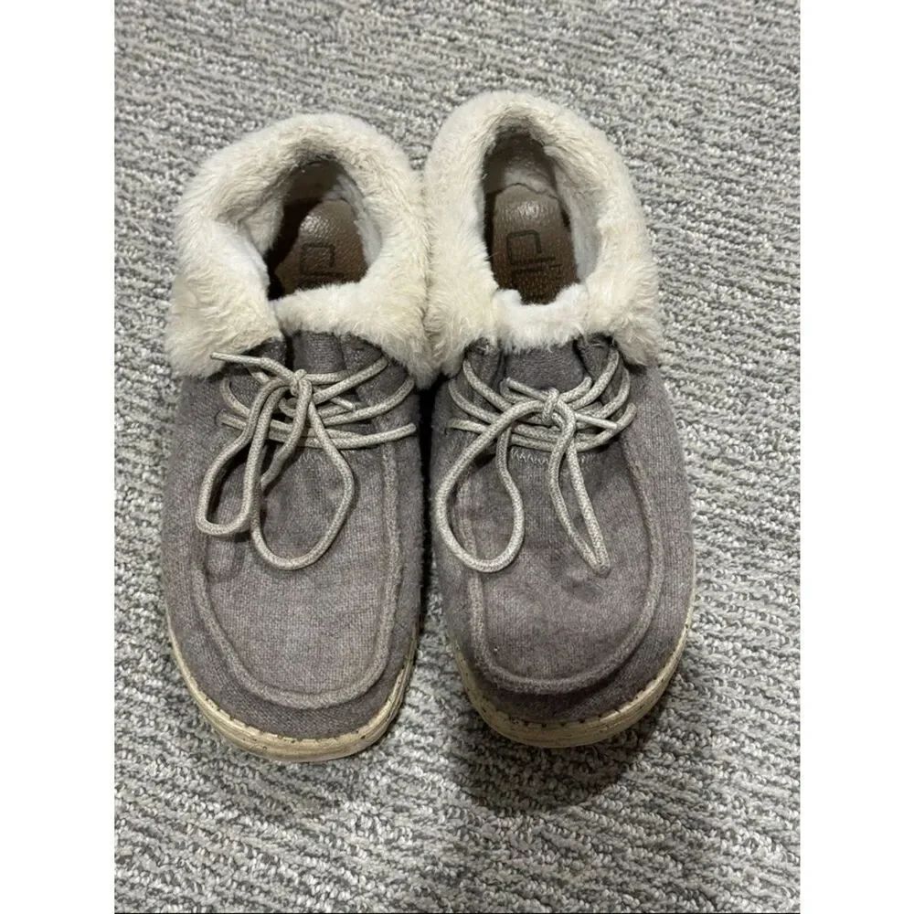 Hey Dude Gray Faux Fur Lined Casual Flats